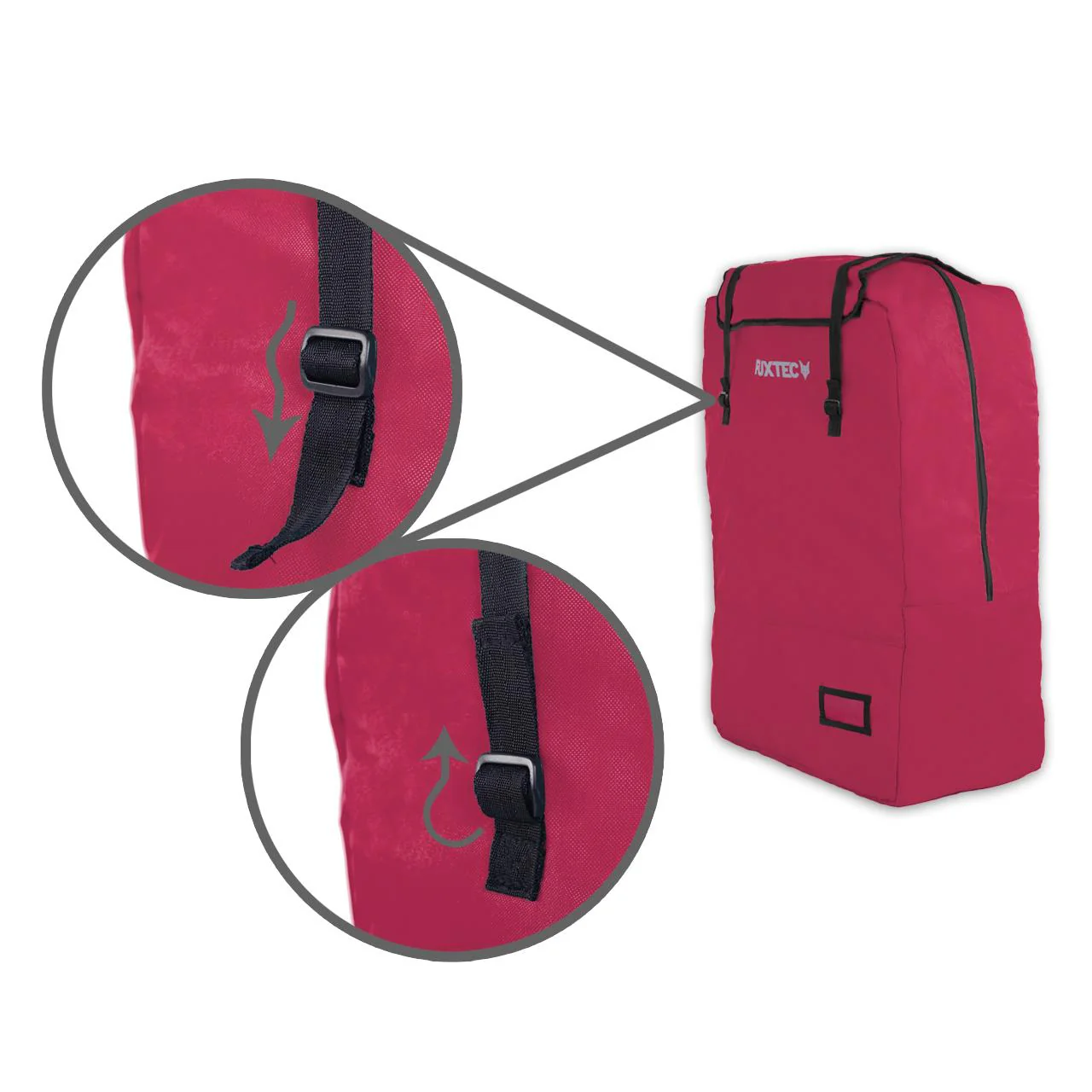 Bolsa de transporte y viaje acolchada de FUXTEC FX-CT700 & FX-CT800 rojo - Image 6