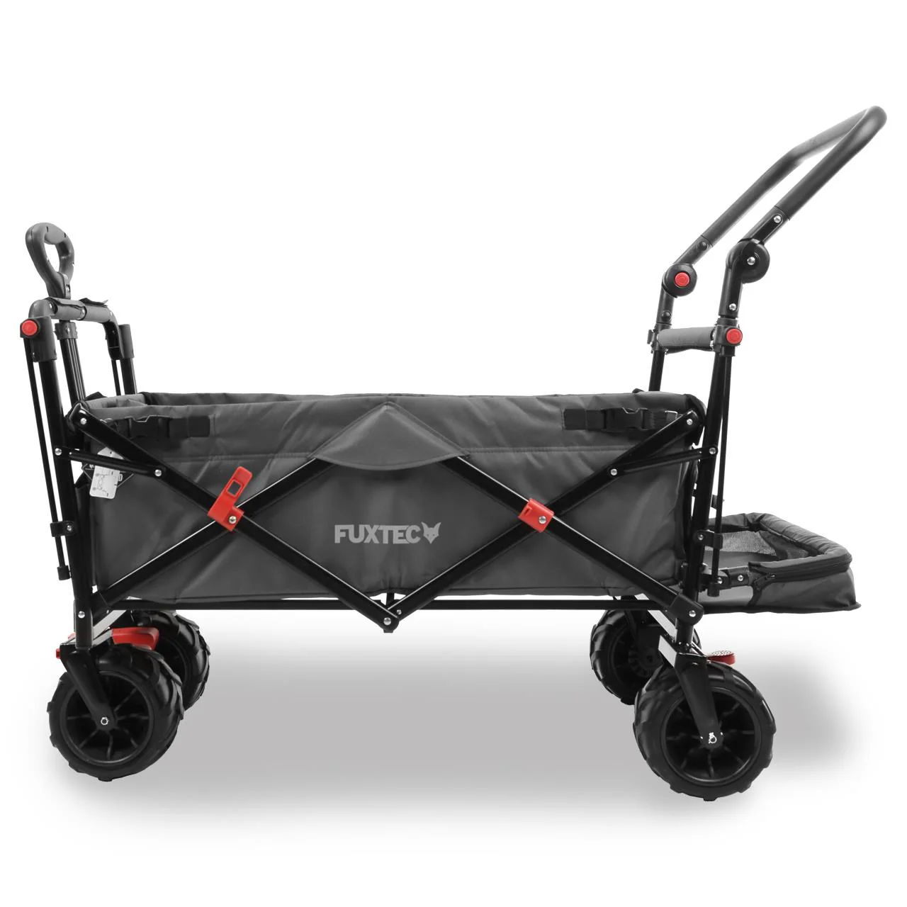 Carrito de playa plegable FX-CTB800 FUXTEC con toldo protector UV, mango empuje y extensión internar cap. de carga 75kg - Grundartikel - Image 4