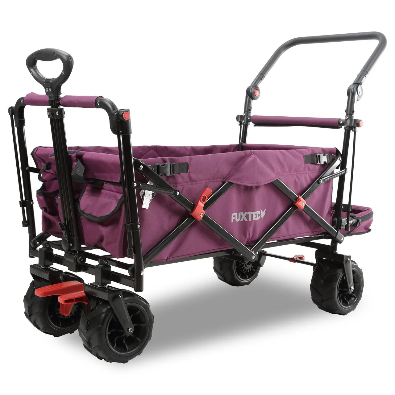 Carrito de playa plegable FX-CTB800 FUXTEC con toldo protector UV, mango empuje y extensión internar cap. de carga 75kg - Grundartikel - Image 59