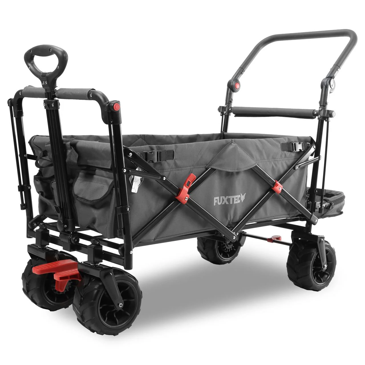 Carrito de playa plegable FX-CTB800 FUXTEC con toldo protector UV, mango empuje y extensión internar cap. de carga 75kg - Grundartikel - Image 89