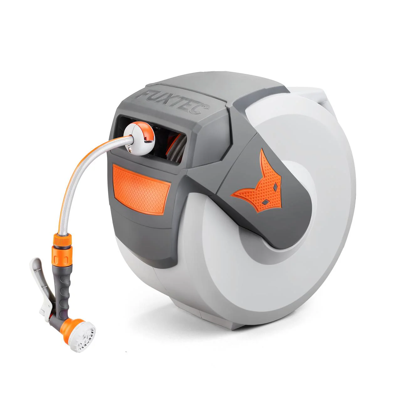 Carrete de manguera automático para pared FUXTEC FX-WSA20 de 20 m con "EASY FIX" para facilitar el riego. - Image 2