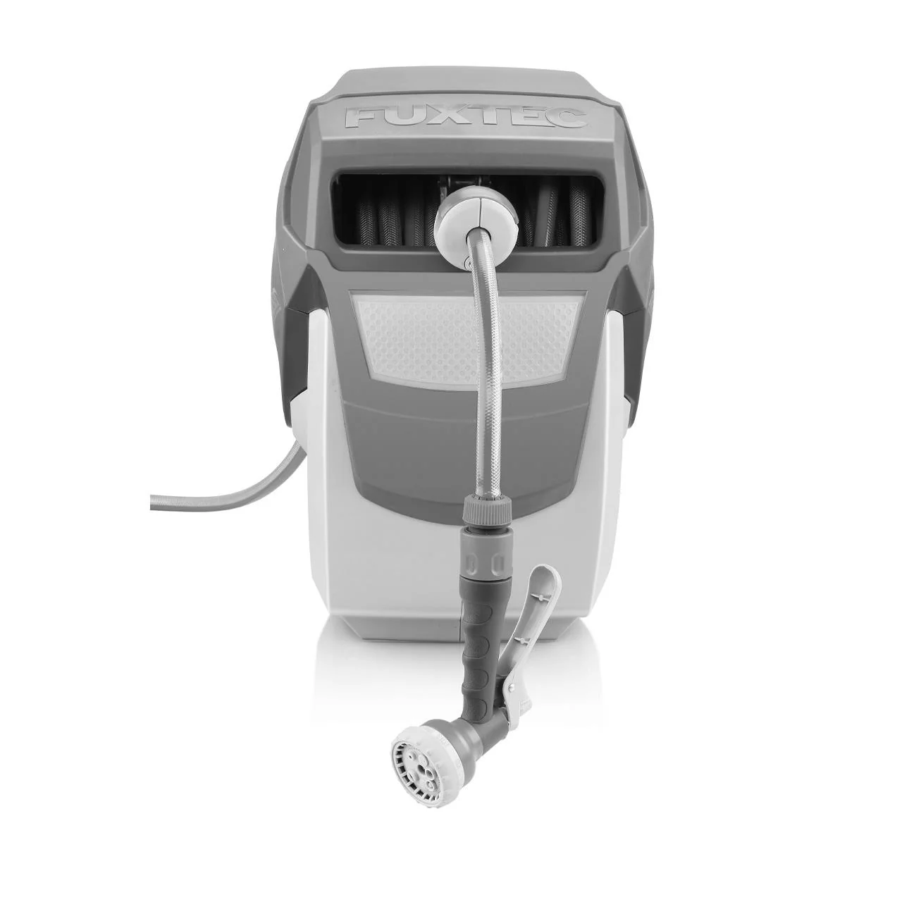 Carrete automático de manguera para pared FUXTEC FX-WSA20 de 20 m con "EASY FIX" para facilitar el riego - Gris - Image 5