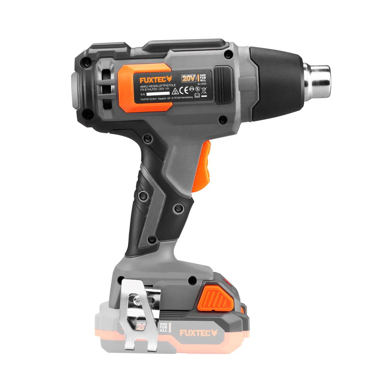 Pistola térmica a batería FUXTEC FX-E1HLP20 20V - con batería de 2.0 Ah y cargador de 1A, hasta 550°C - Image 2