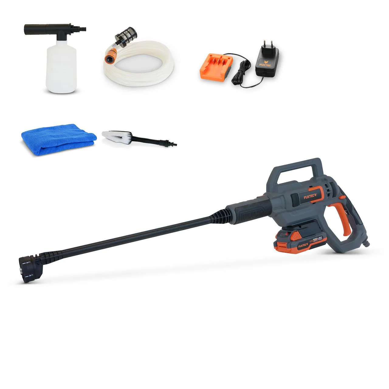 B-WARE FUXTEC 20V Batería Limpiadora de Alta Presión FX-E1HDR20 SET con 1 x Batería 2Ah, 1 x Cargador 1A