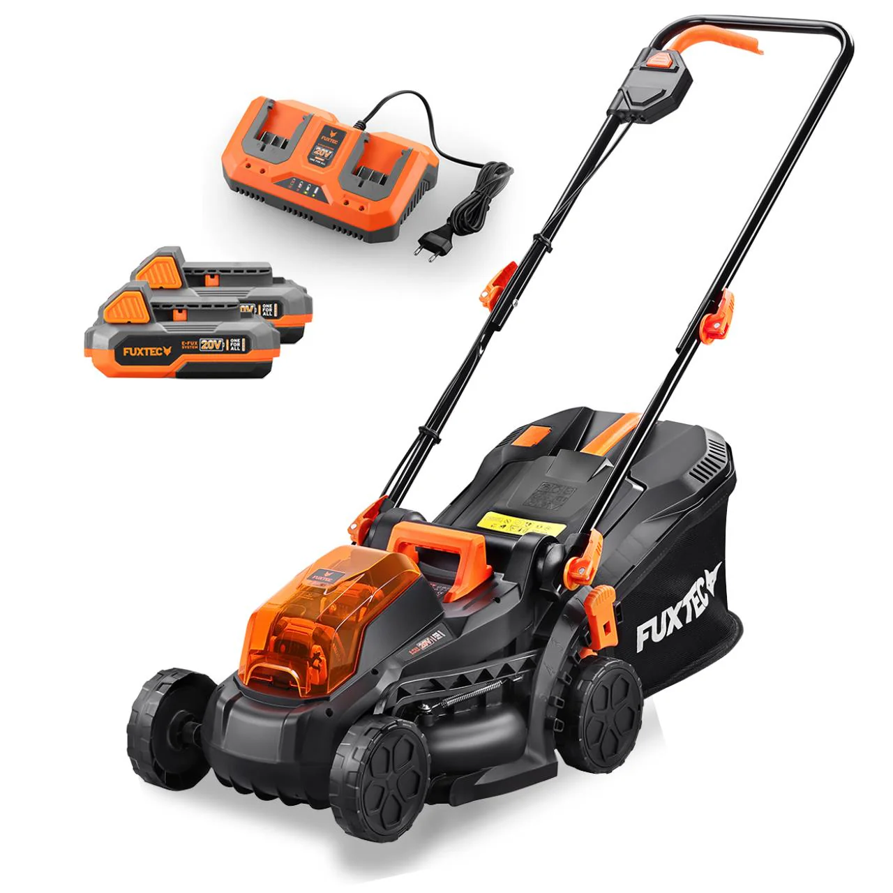 B-WARE FUXTEC Cortacésped de batería FX-E1RM20 40 Volt (2x20V) Set con 2 baterías y Cargador