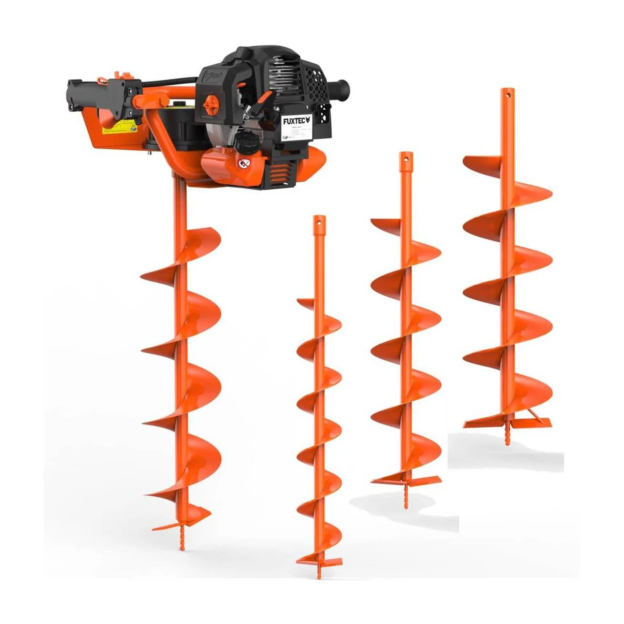B-WARE FUXTEC FX-EB152 Taladro de Tierra Ahoyador, 3CV, 52CC - con 3 Brocas de 100/150/200mm