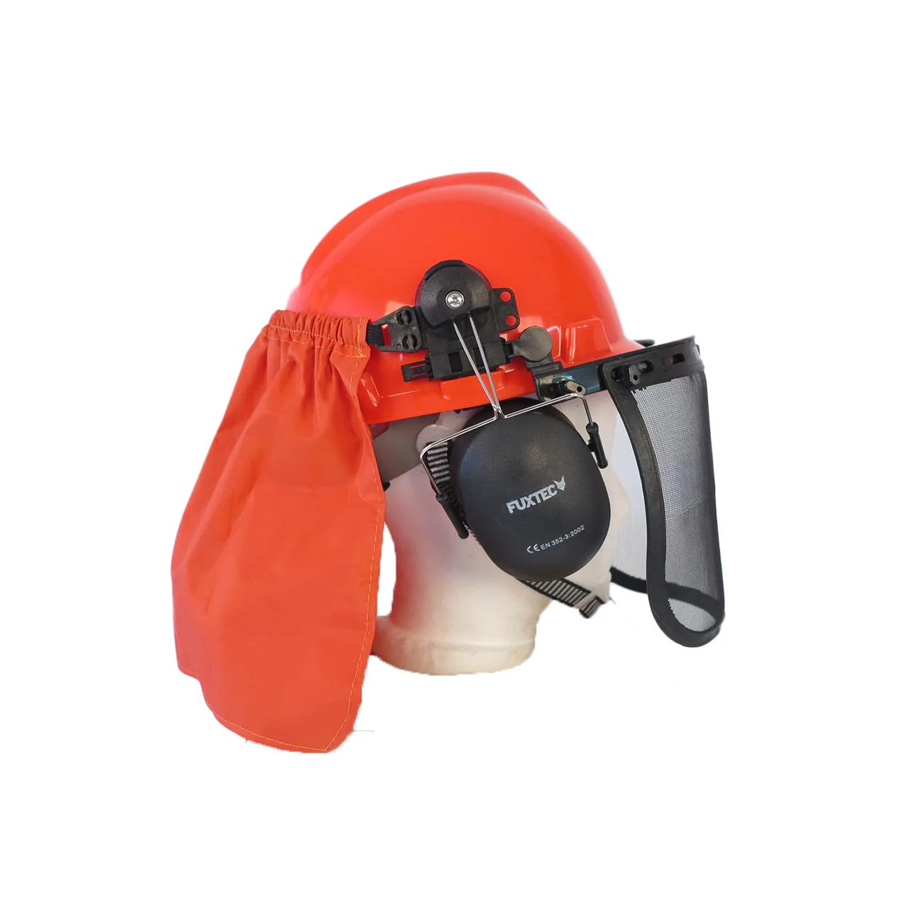 B-WARE Casco de seguridad forestal FUXTEC con protección para la nuca - Image 2