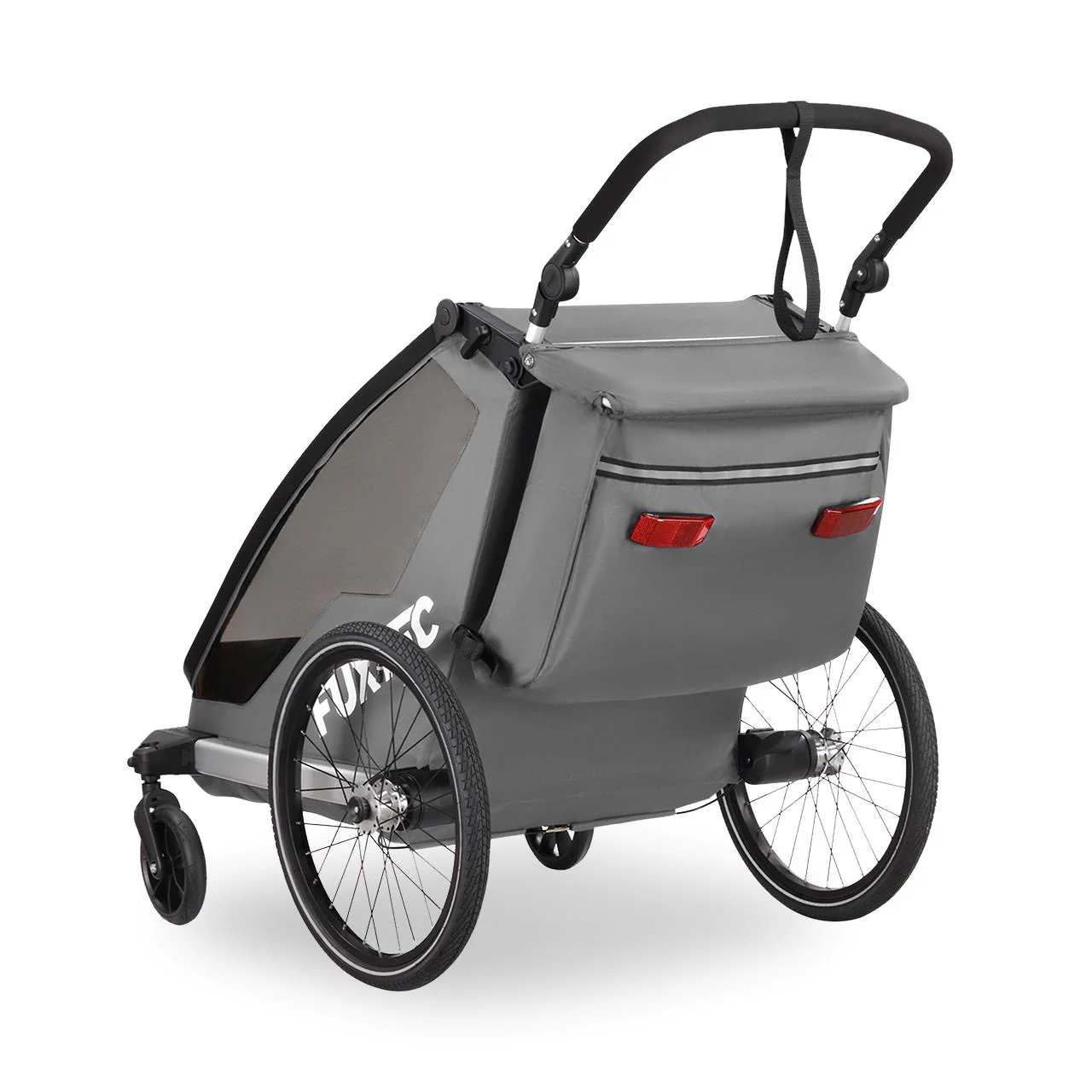 FUXTEC remolque para bicicletas/jogger FX-FA1-SET-GRAY con rueda jogger - Image 3